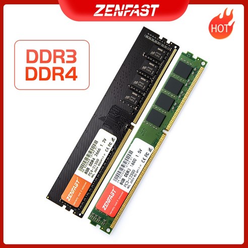 RAM ZENFAST-메모리 Ram 데스크탑 DDR4 4GB 8GB 16GB 32GB 2133 2400 3200 2666MHz 인텔 메모리 DDR3 1333 1600MHz 방열판, PC DDR3 4GB 1600, 2) PC DDR3 4GB 1600