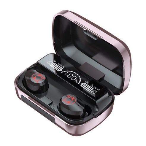 YJQ 새로운 무선 헤드폰 TWS 블루투스 5.1 이어폰 2200mAh 스포츠 방수 헤드셋 마이크와 HiFi 9D 스테레오 이어 버드, 러시아, Pink