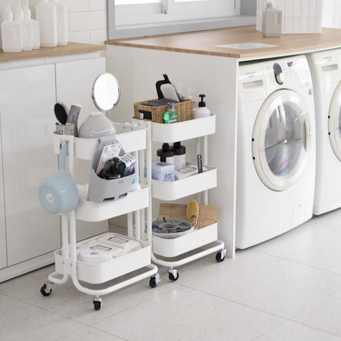 공간을 효율적으로 활용하는 철제 주방 웨건