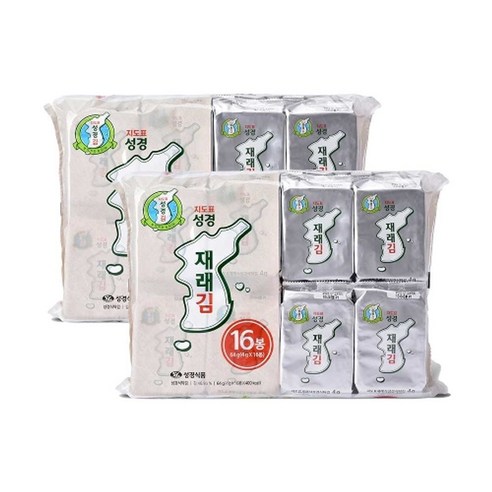 지도표성경 지도표 성경김 재래 식탁김 4gx16봉x2개, 2개