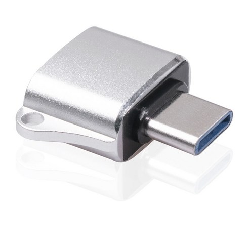 AFBEST 2Pcs Type-C-USB 2.0 수 어댑터 OTG 알루미늄 합금(실버), 은