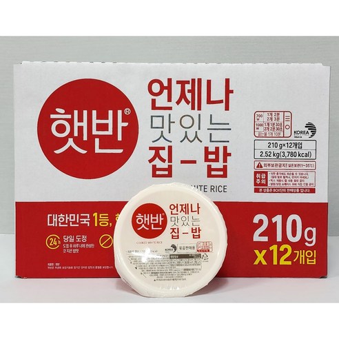 CJ제일제당 씨제이 햇반 (210G*12입), 210g, 12개