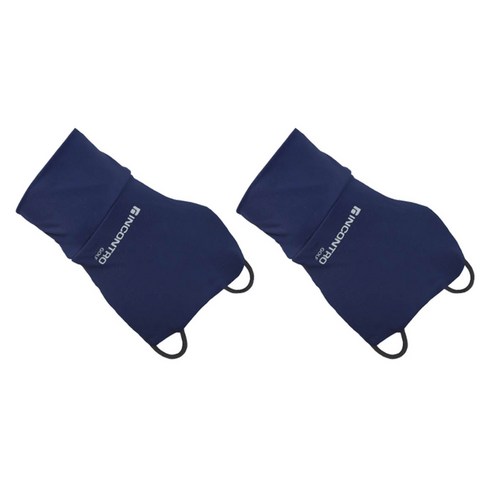 인콘트로 자외선차단 골프 손등토시 오른손착용 2p, 프리사이즈, 네이비