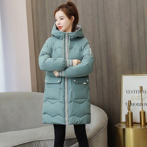 Mao겨울 패딩 재킷 새로운 중간 길이면 재킷 한국식 빵 자켓 느슨한 두꺼운 코트