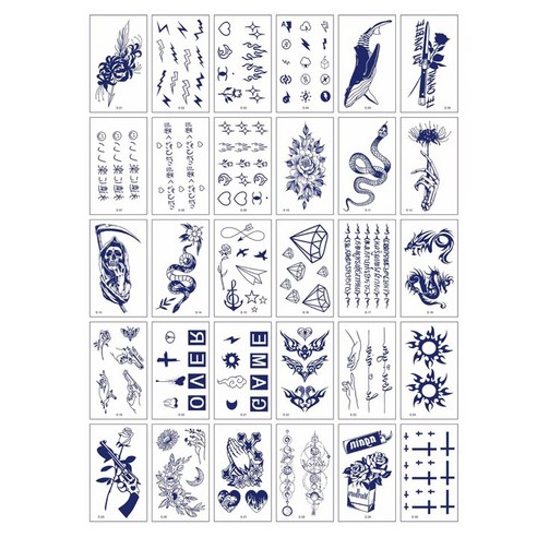 팀메이커 반영구 리얼 타투스티커 30종 문신 레터링, S-E type, 1개
