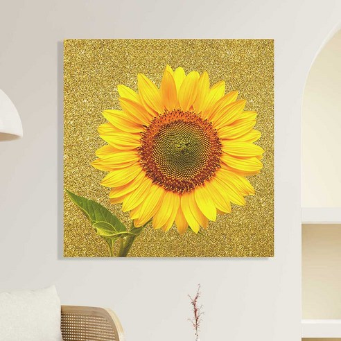 세잔느화실 골드해바라기 황금사과 12종 캔버스그림액자 풍수인테리어 행운의 집들이 선물 추천, 4.골드 해바라기 한송이