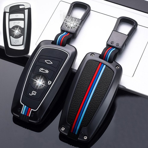 baina BMW키 케이스 X1 X3 X4 X5 X6 F10 F30 G01 G02 G20 G30 스마트 키 체인 키 케이스에 적합, {"모델":"A형4개의 버튼"}, 아연 합금 블랙
