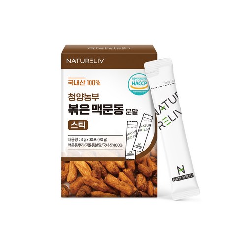 네이쳐리브 청양농부 볶은 맥문동 분말 100% 식약처 인증 청양 국내산, 3개, 90g