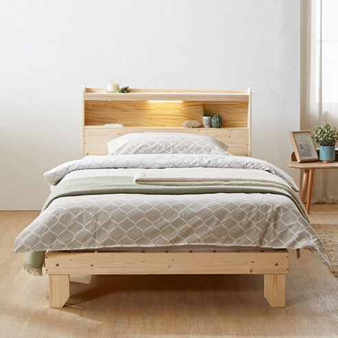 파로마 솔트 로그 LED 침대 SS: 원목의 따스함과 스마트한 조명으로 완성하는 편안한 휴식