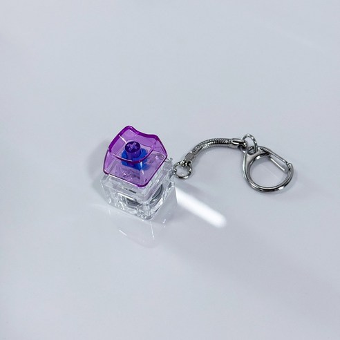 LED 키캡 키링 퍼플 1구 고양이 MAO 프로파일 열쇠고리 RGB 딸깍이 청축 가방 차키 에어팟, 1개