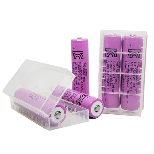 [2+1]충전식 리튬이온 2600mAh 3500mAh 보호회로 볼록형 18650 배터리 KC인증 고용량 배터리(배터리2p+안전케이스1P) 효도 라디오 충전용배터리, 3500mAh 2p(안전케이스1p포함)