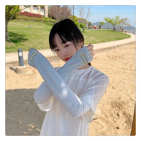 아이스 슬리브 자외선 차단제 팔 소매 얇은 귀여운 조커, 모션 DD 그라디언트 라이트 그레이, 평균 코드
