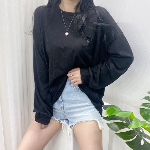디얼제이 루즈핏 슬리브 긴팔 티셔츠