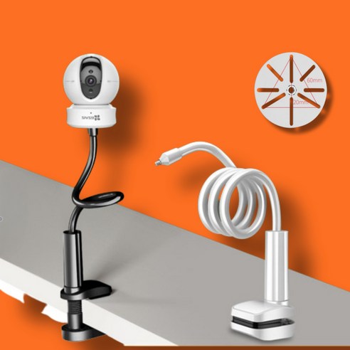 쇼앤엔 홈캠거치대 무타공 베이키캠 실내 cctv 브라켓 포함 80cm, 블랙, 1개