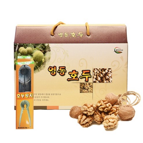 친환경팔도 무농약 영동 호두 (피호두) 1kg+호두망치 증정, 1개