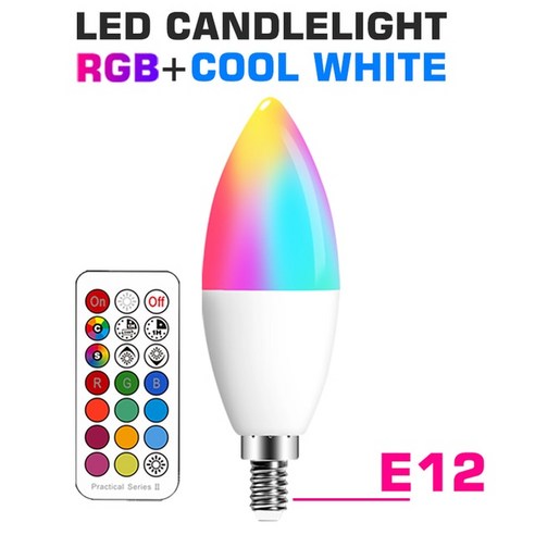 스마트 홈 LED 전구 E27 E14 GU10 B22 220V 110V 스팟 매직 변경 가능 램프 Lampada IR 제어 장식 RGB 화이트, E12 RGB Cold White 이월드자유이용권