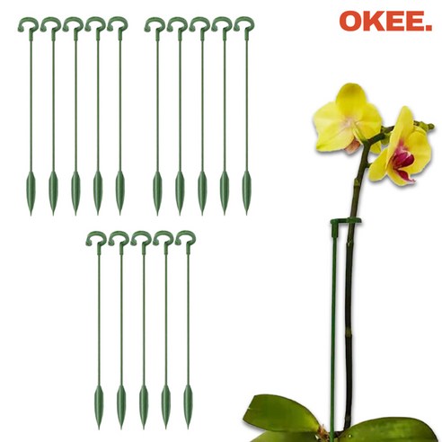 OKEE 식물 지지대 화분 넘어짐방지 식물고정대 37cm, 15개