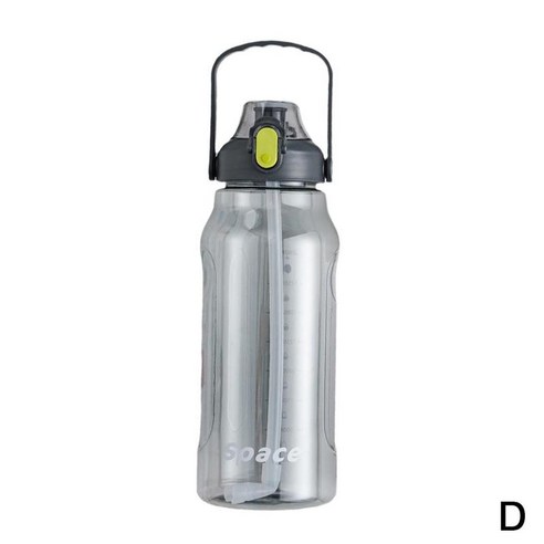 2000ml 대용량 Waterbottle 물병 스포츠 플라스크 캠핑 하이킹 관광 여행 음료 물 병 시간 마커, Gray