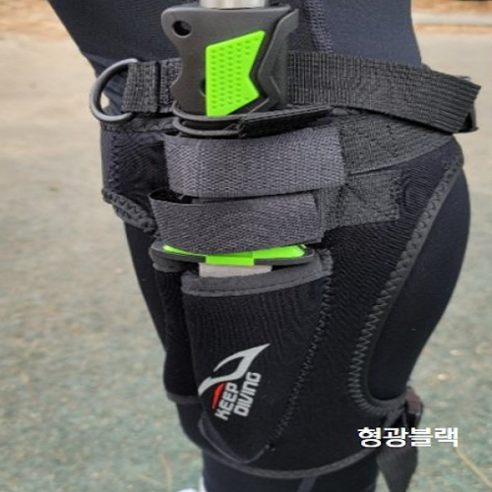 울브스 프리미엄 다이빙나이프 풀세트 스쿠버나이프 다이빙칼 해루질칼 수중칼 4컬러, 형광블랙