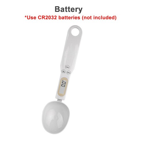 [ZL] 500g 디지털 측정 숟가락 LCD 디스플레이 주방 전자 음식 밀가루 규모 도구 0.1g/0.01oz 우유 커피 차에 대 한 정확한, 0.5-500g, White(Battery)