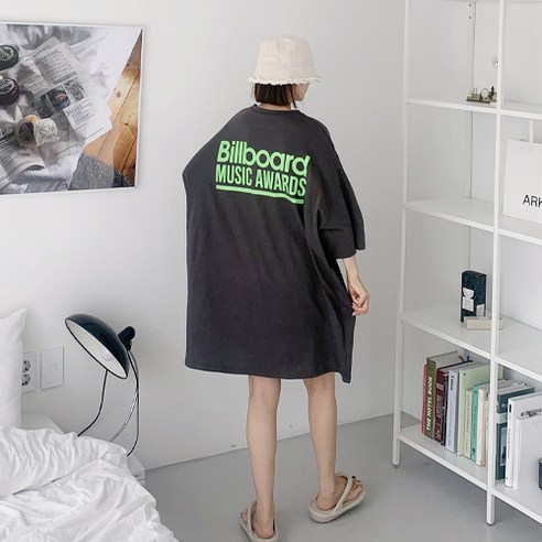 애플망고샵 빅사이즈 빌보드 롱빅박스티 오버핏 루즈핏 캐주얼 여름 롱박스티셔츠