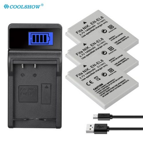 EN EL8 Nikon COOLPIX P1 P2 L1 L2 S1 S2 S3 S4 S5 S6 S7 S8 S9 1400mAh, 01 1 Battery, 01 1 Battery, 01 1 Battery