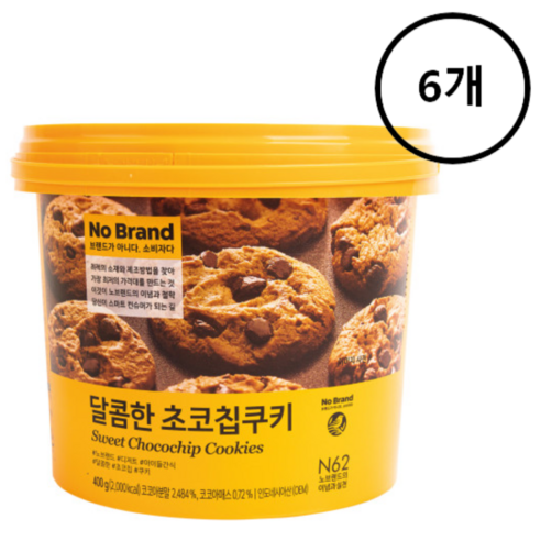 노브랜드 노브랜드 이마트 초코칩 쿠키 400g 원통, 12개