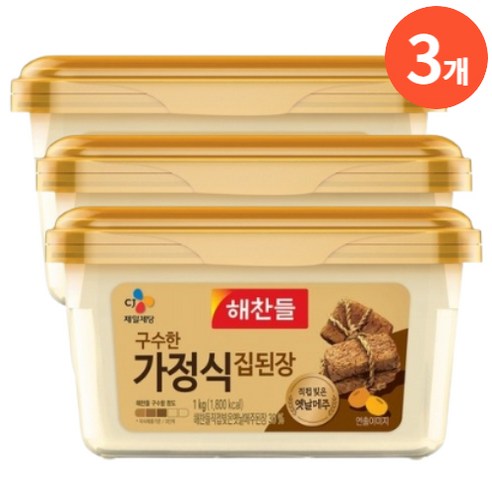 해찬들 구수한 가정식 집된장, 1kg, 3개