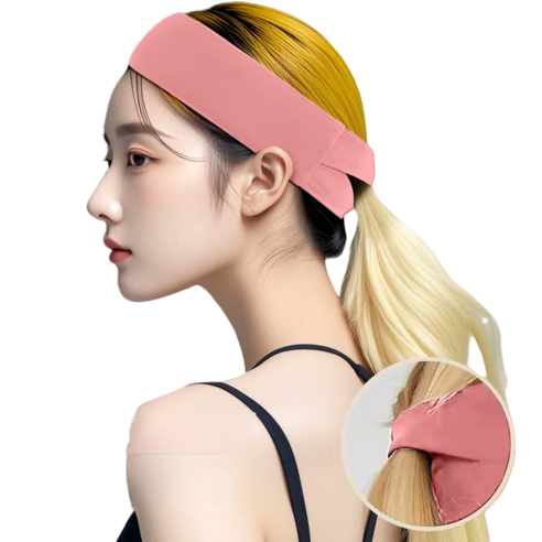 남자 여성 스포츠 헤드밴드 땀흡수 쿨링 기능성 헬스 머리밴드 머리 고정 머리띠, 1개, 핑크