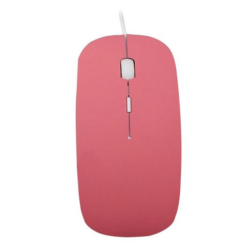 1600 DPI 슬림 USB 유선 광 마우스 PC 노트북용 4#, 핑크, 110x50x20mm, 플라스틱