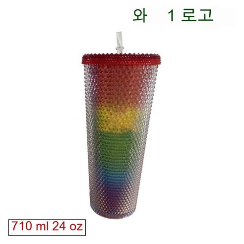 ANIASAI 여름 대용량 큐티 빨대 주전자 휴대용 플라스틱 컵 아이디어 물컵, 13_710ml