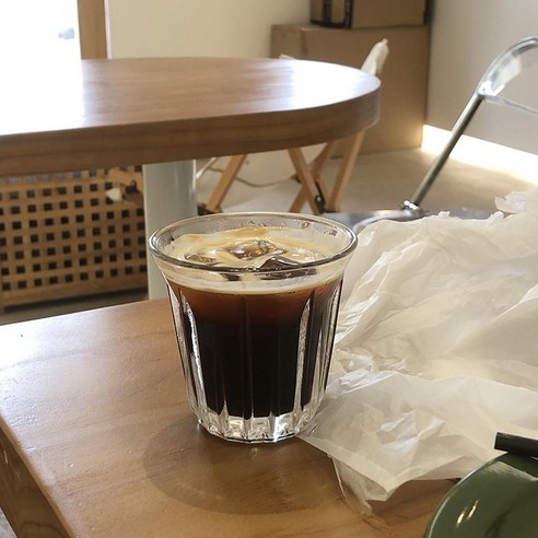 DFMEI 라떼 아이스 커피 컵 호주 화이트 컵 콜드 브루 컵 클래식 레트로 더티 커피 컵 유리 컵, DFMEI 120ml [입 7.5cm]