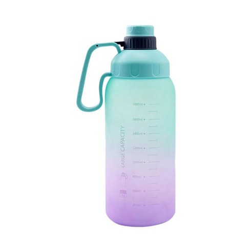 1800ML 대용량 휴대용 동기 부여 물병 체육관 스포츠 휘트니스 러닝 라이딩을위한 일일 수화 주전자, D, 31x10cm, PC 플라스틱