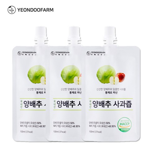 연두팜 찢어먹는 양배추 사과즙 30p, 3L, 1개