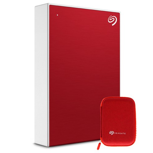 씨게이트 ONE TOUCH HDD 외장하드 + 파우치, Red, 4TB