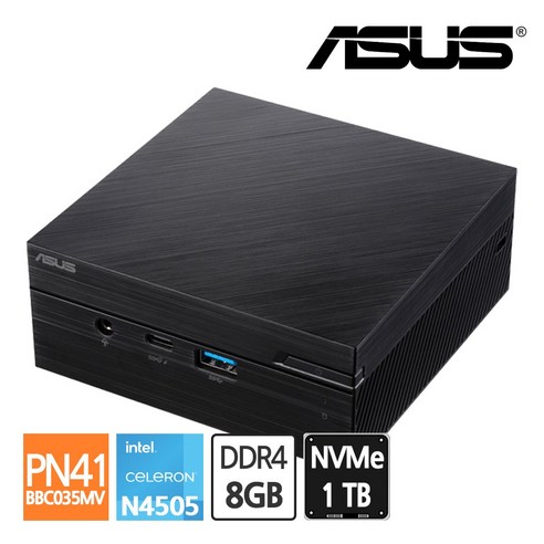 에이수스 ASUS 미니PC PN41-BBC035MV N4505 RAM8GB / M.2 SSD NVMe 1TB 인텔 CPU 컴퓨터, 단품