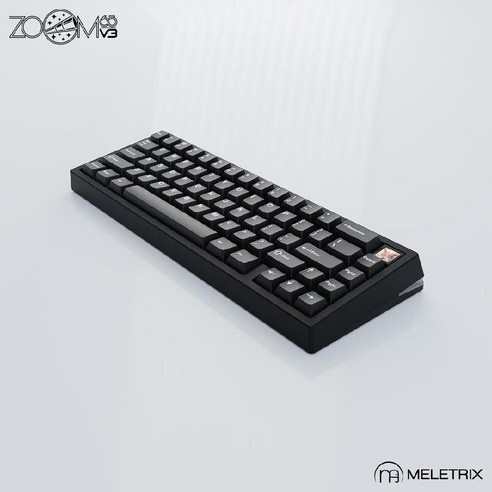 ZOOM65V3 화면 버전 3 모드 RGB 맞춤형 기계식 키보드, 아노다이징 로즈 골드(샤프트 키캡 제외), 공식 표준, 미드나잇 블랙/스프레이 하이라이트 없음(기본 RAW 트