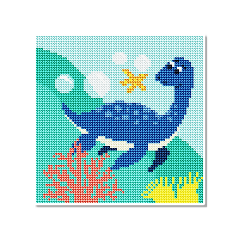 모모픽스 보석십자수 20x20cm 캔버스형 동물 공룡, DB04 플레시오사우루스