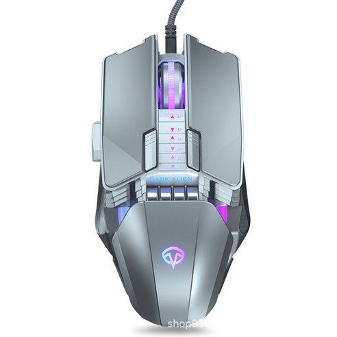 ZHF V710 e스포츠 마우스 USB메탈마우스 컴퓨터 사무용 유선 발광 게이밍 마우스, DFMEI, ZHF 실버그레이