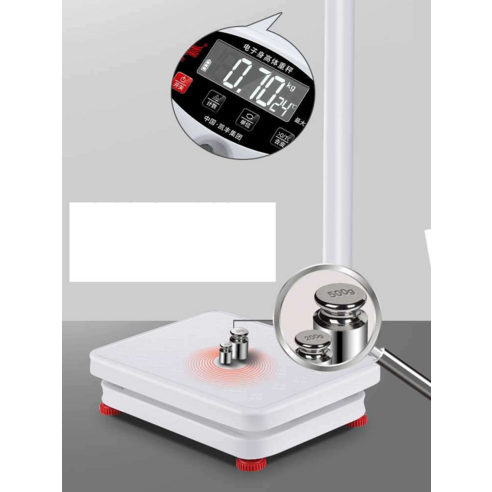 가정용 키재는 기계 신장 측정기 체중계 키측정 눈금자, USB 충전, 60kg 소인 화이트