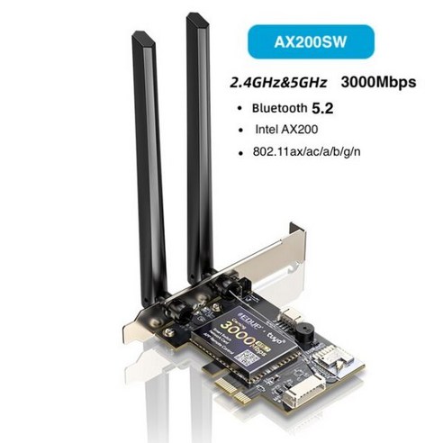 휴대용 무선라우터 4g EDUP 무선 듀얼 밴드 스마트 리모컨 어댑터 PCIE 네트워크 카드 컴퓨터용 스위치 3000Mbps WiFi6 2.4G 5G, CHINA_AX200SW 3000Mbps, 01 AX200SW 3000Mbps_01 CHINA, 1.AX200SW 3000Mbps