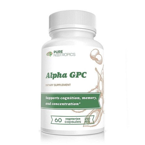 Pure Nootropics – Alpha GPC 250mg 캡슐 60 식물성 캡 밸류 벌크 절약 팩 뇌 및 근육 지원 피트니스 인지 지원 콜린 공급원, 1개 gpxicebluecdplayer Best Top5