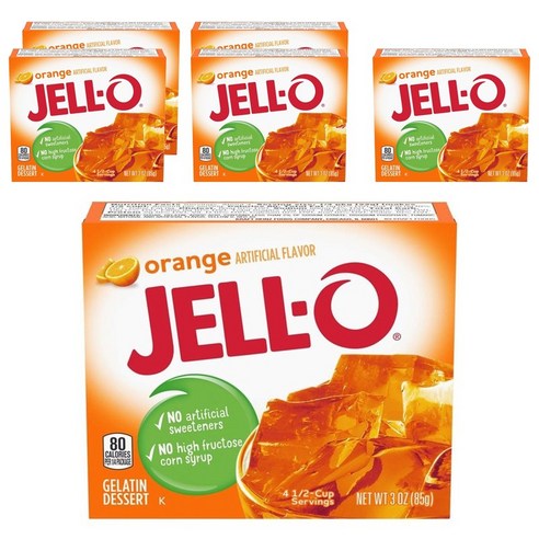 젤오 젤라틴 디저트 젤리 믹스 85g, 오렌지(Orange), 6개