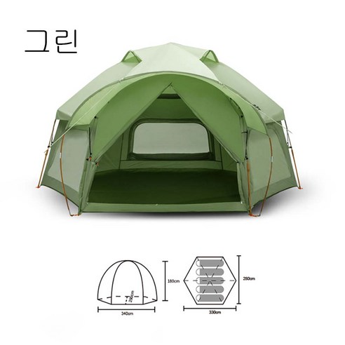 TANSTRIDER 육각캠핑 원터치텐트 쉘터텐트 그늘막 대형원터치텐트 그늘막텐트 캠핑텐트 거실형텐트 리빙쉘텐트 루프탑텐트 원터치 텐트 캠핑용품 자동 원터치텐트 대형텐트 5-8인용, 그린 Green