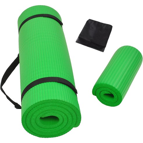 Aucied NBR 10mm 요가매트 무릎매트 가방, 그린