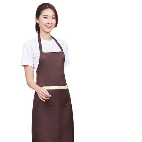 ANKRIC 방수앞치마 호텔 작업 앞치마 제복 주방 홀더 더러움 방지앞치마, 커피 색상