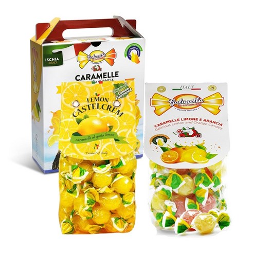 이태리레몬캔디 선물상자 (레몬200g + 레몬오렌지믹스200g), 1박스, 400g