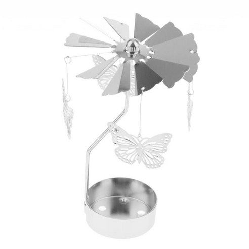 귀여운 크리스마스 장식품 Tealight 촛불 회전 촛대, 나비, 금속