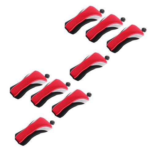 8Pcs 골프 클럽 헤드 커버 헤드 커버 호환 번호 태그 레드, 설명