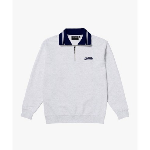 골스튜디오 GOALSTUDIO SCRIPT LOGO HALF ZIP-UP-MELANGE GREY